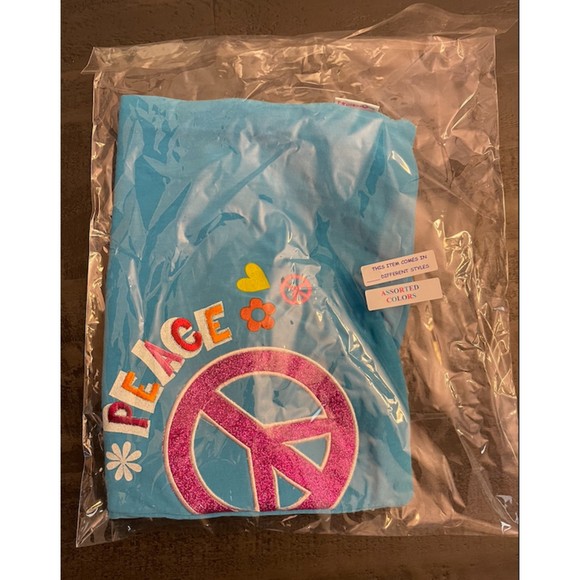 Mini Tote with Pouch-Embroidered and Glitter-Peace - Picture 15 of 15